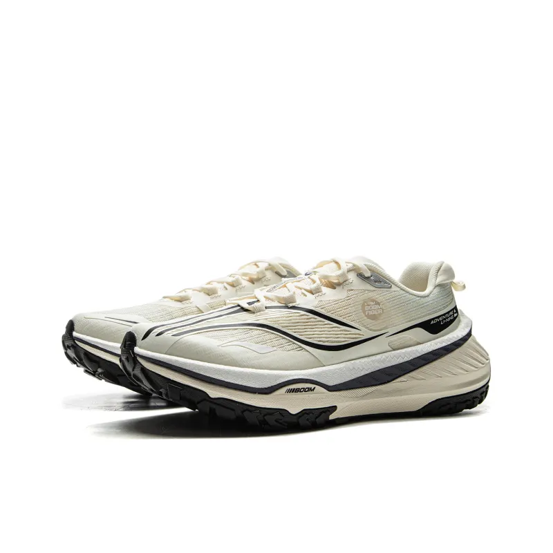 LiNing Di Lu V2 Anti Slip And Wear Resistant Rebound Low Top Trail Running Running Shoes Women's White Beige-2