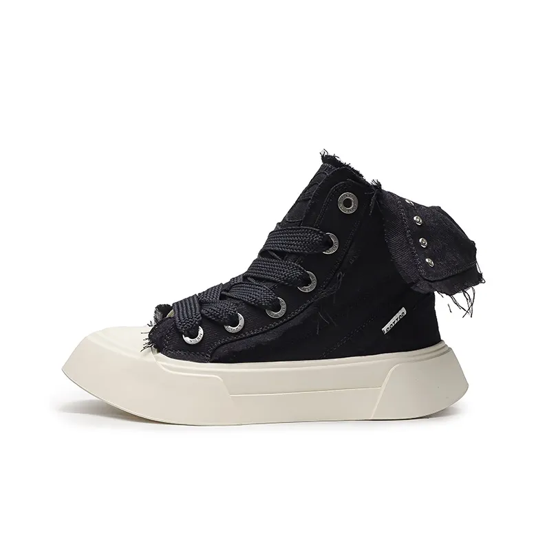 Hip Speed High Top Skateboard Shoes Men's Black-0