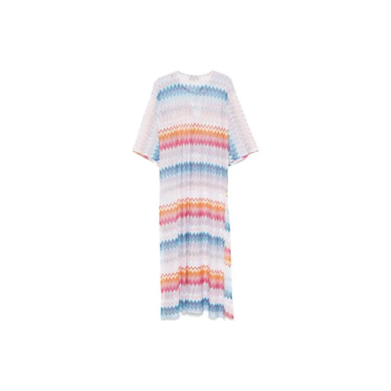 MISSONI Zig-Zag Tied-Waist Long Dress-1