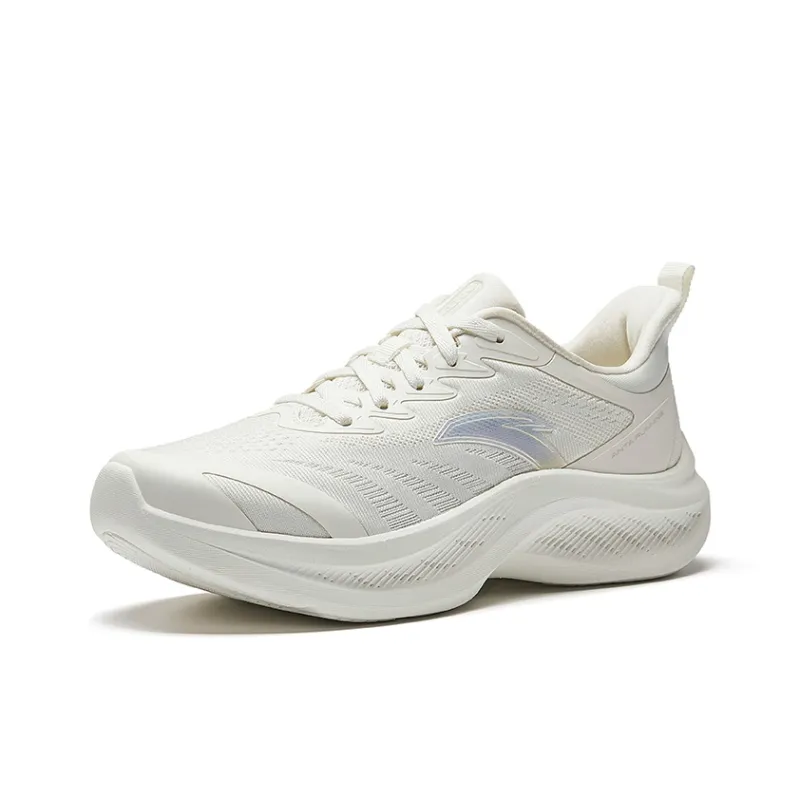 Anta Height Increasing Lightweight Breathable Slip-Resistant Low-Top Casual Running Shoes Women's Ivory White-1