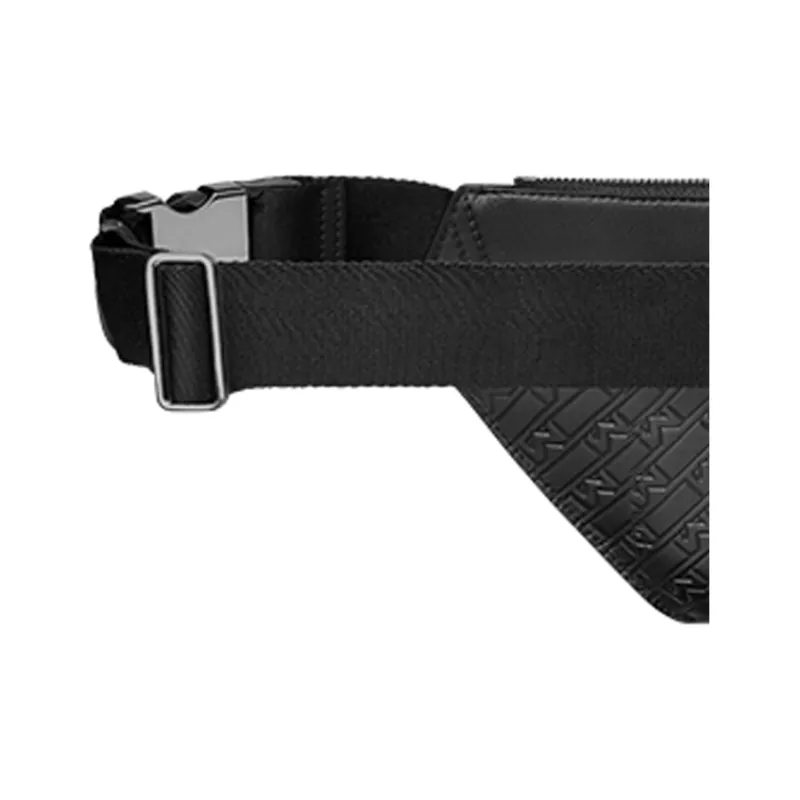 MONTBLANC All Black Leather Fanny Pack Men's Black-4