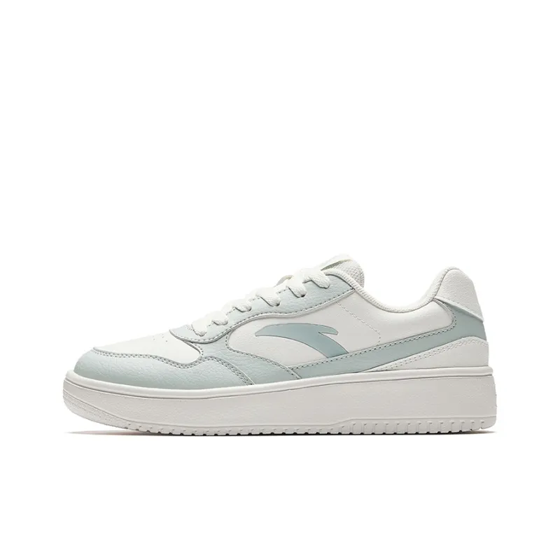 Anta Anti-Slip Wear-Resistant Low-Top Skateboard Shoes Women's White Blue-0