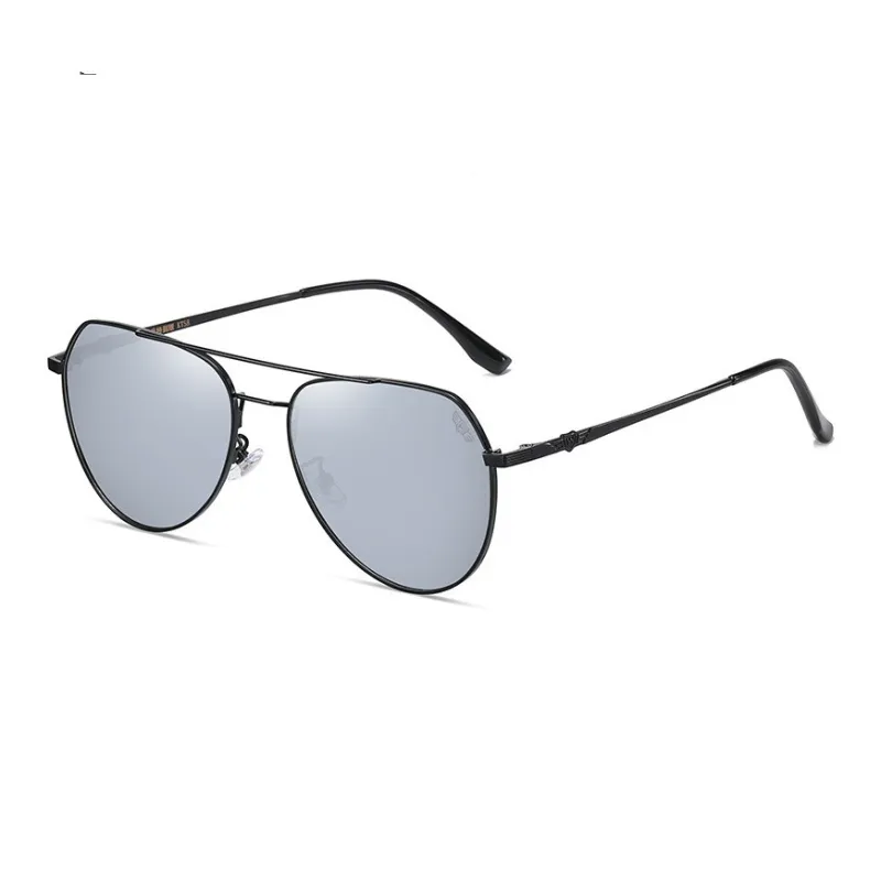 Thunder Pailong Alloy Aviator Sunglasses Unisex Black Gray Gold-7