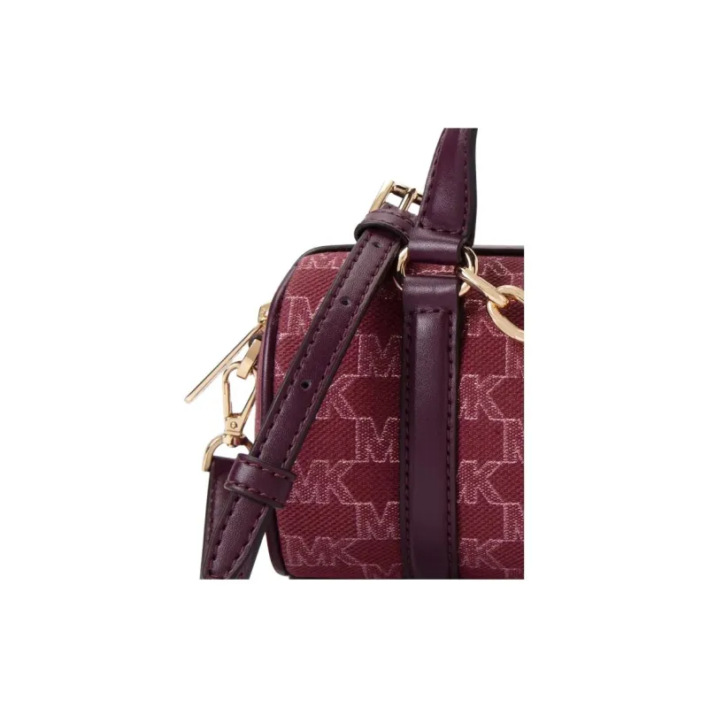MICHAEL KORS Fabric+Artificial Leather Handbag, Crossbody Bag Small Size Women's Dark Purple Red-4