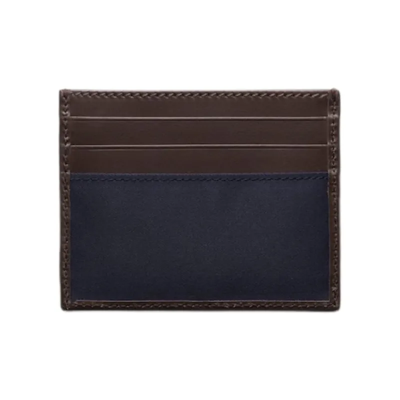 PRADA Re Nylon Polyamide Card Holder Men's Blue & Coffee-1