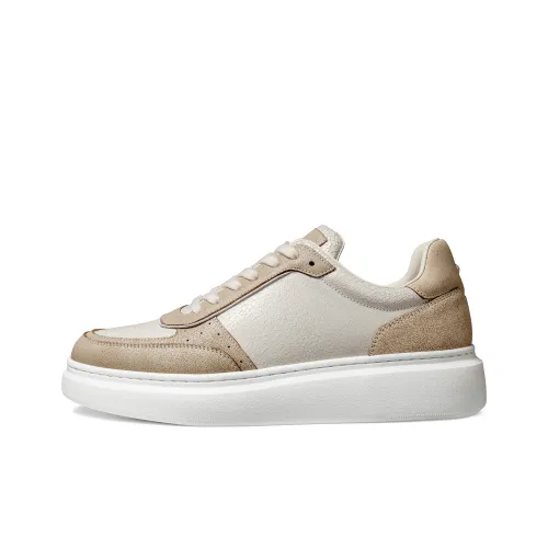 THOM WILLS Ice Crack Casual Trainer Shoes Low Top Skateboard Shoes Unisex Khaki
