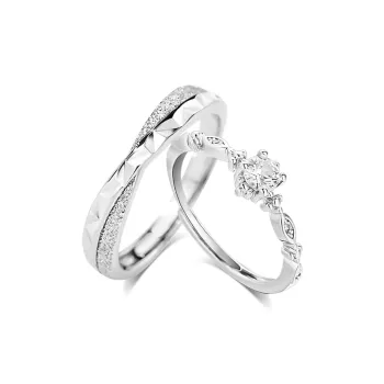 KUMET Sterling Silver Rings Women's Couple Bestie Same Style