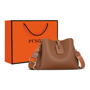 PT'SON Cow Leather Underarm One Shoulder Bucket Bag, Crossbody Bag Regular Women's Multicolor