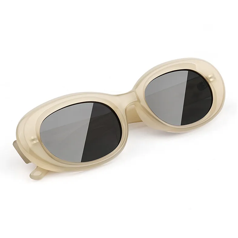 VEGOOS TR90 Oval Sunglasses Unisex Black Olive Green Tortoiseshell Transparent Champagne Gray-7