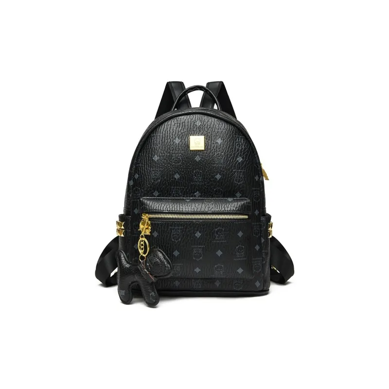 RIVMIND PU Backpack Women's White/Black/Yellow/Pink-1