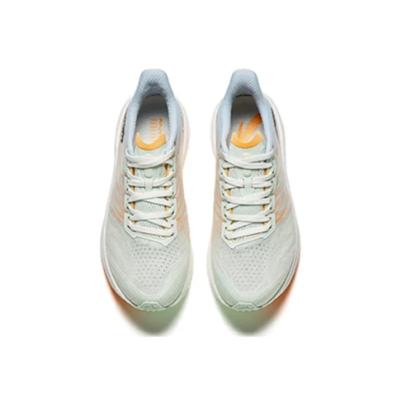 Anta Cushioned Slip Resistant Rebound Low Top Running Shoes Women's Green Blue Orange-3