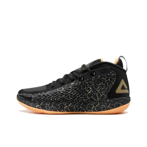 PEAK Non slip Wear resistant Shock Absorption Low Top Basketball Shoes Men's Black