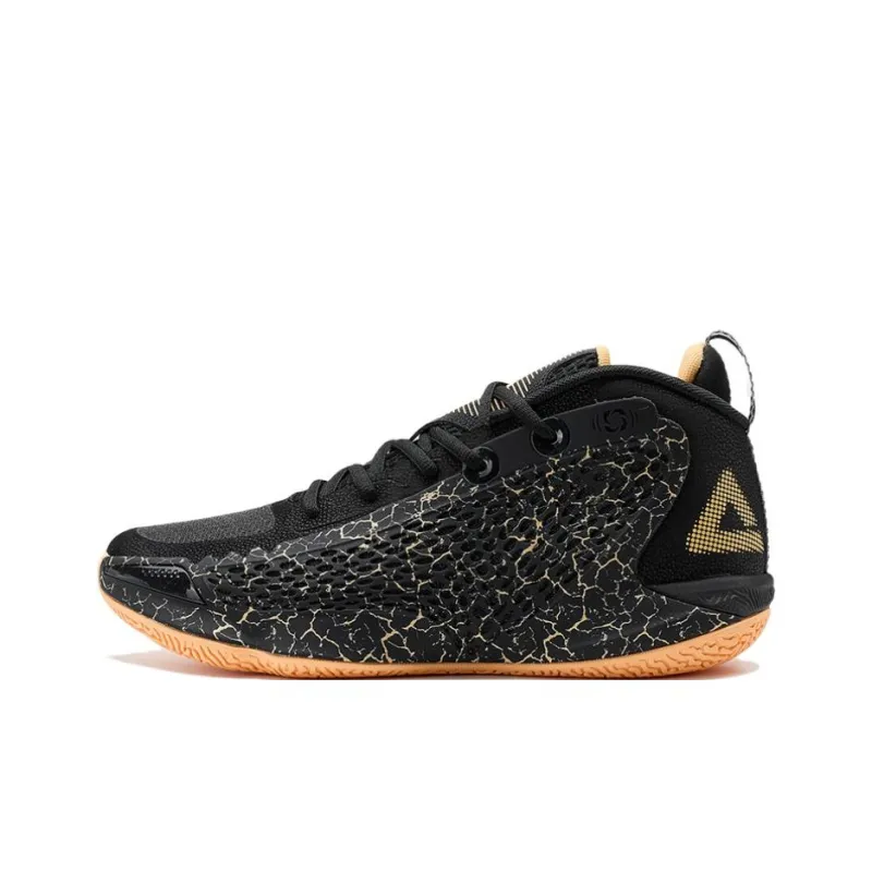PEAK Non slip Wear resistant Shock Absorption Low Top Basketball Shoes Men's Black-0