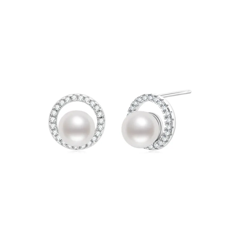 ZHENZHUAOMI Freshwater Pearl Stud Earrings Women's-0