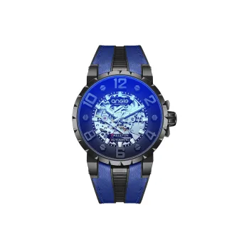 ANGIE PRESENT WATCH Automatic Mechanical Movement Cowhide Strap Watch Men's Watches Black Dial