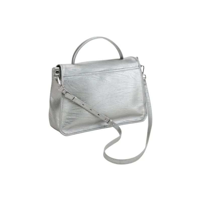 Simedin Cow Leather Crossbody Bags Shoulder Bags Large Size Women's Deep Black/Antique Silver-10