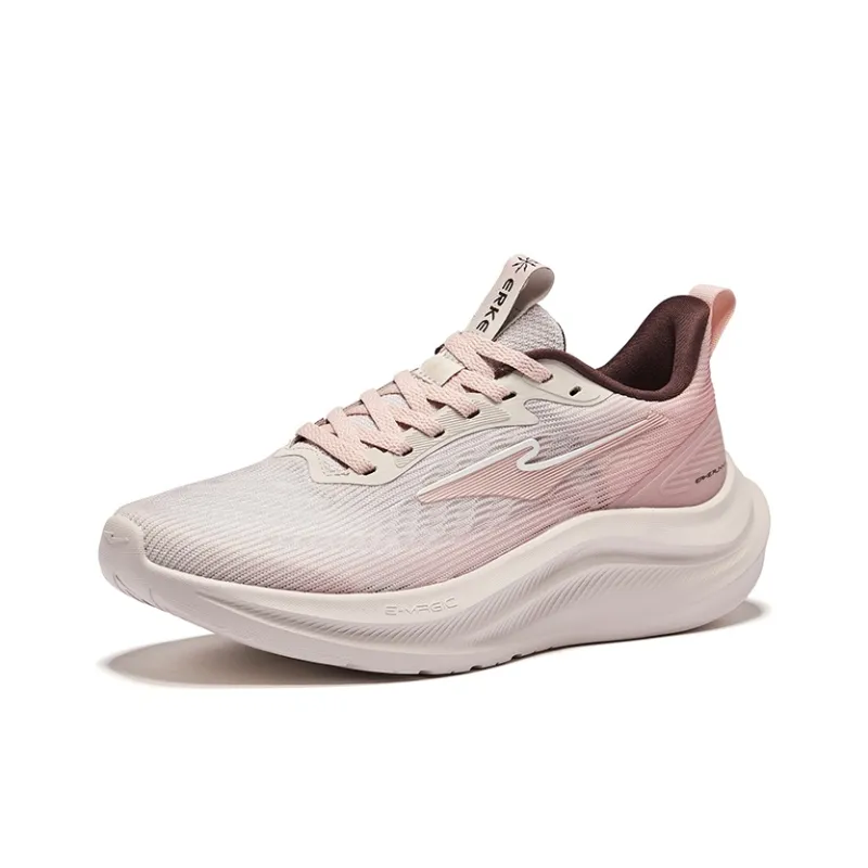 Erke Chase Wind 3.0 Cushioning Lightweight Low-Top Casual Running Shoes Women's Pink Brush Gray Clay Pink-2