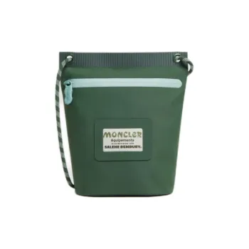 Moncler Salehe Bembury Collaboration Fabric Shoulder Bag Small Size Unisex Green