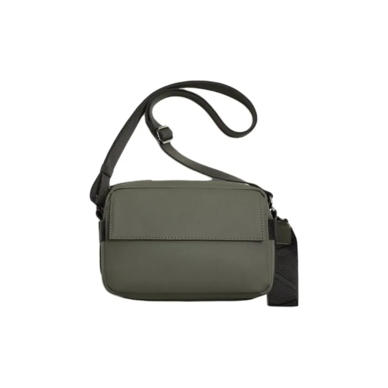 ZARA Polyurethane Crossbody Bag Trumpets Men's Khaki Green-0
