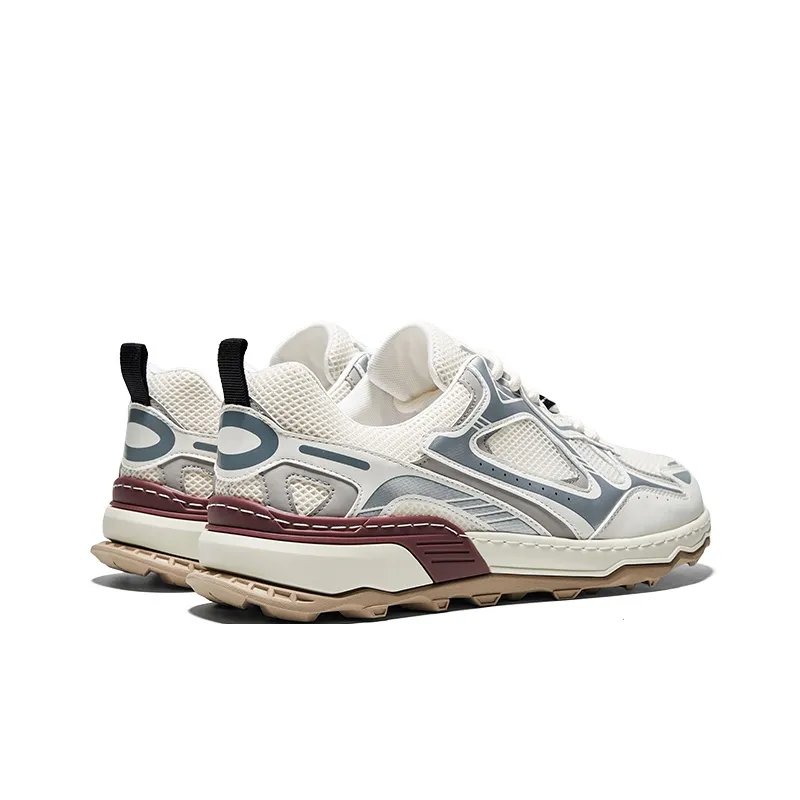 Hautton Jeans Lightweight And Breathable Low Top Casual Shoes Men's White Silver-3