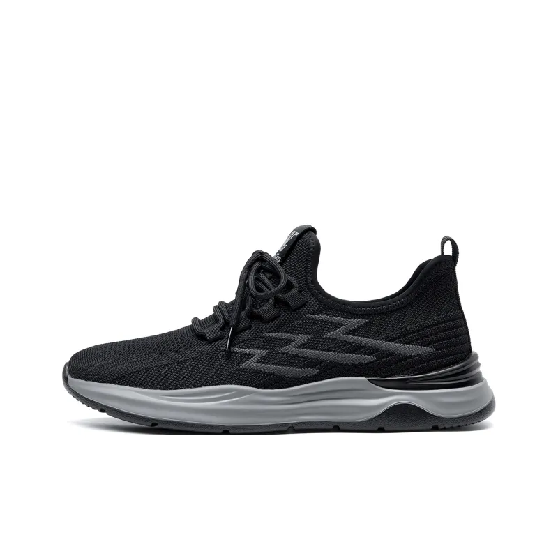 Spider King Anti Slip Wear Resistant Low Top Running Shoes Men's Black-0
