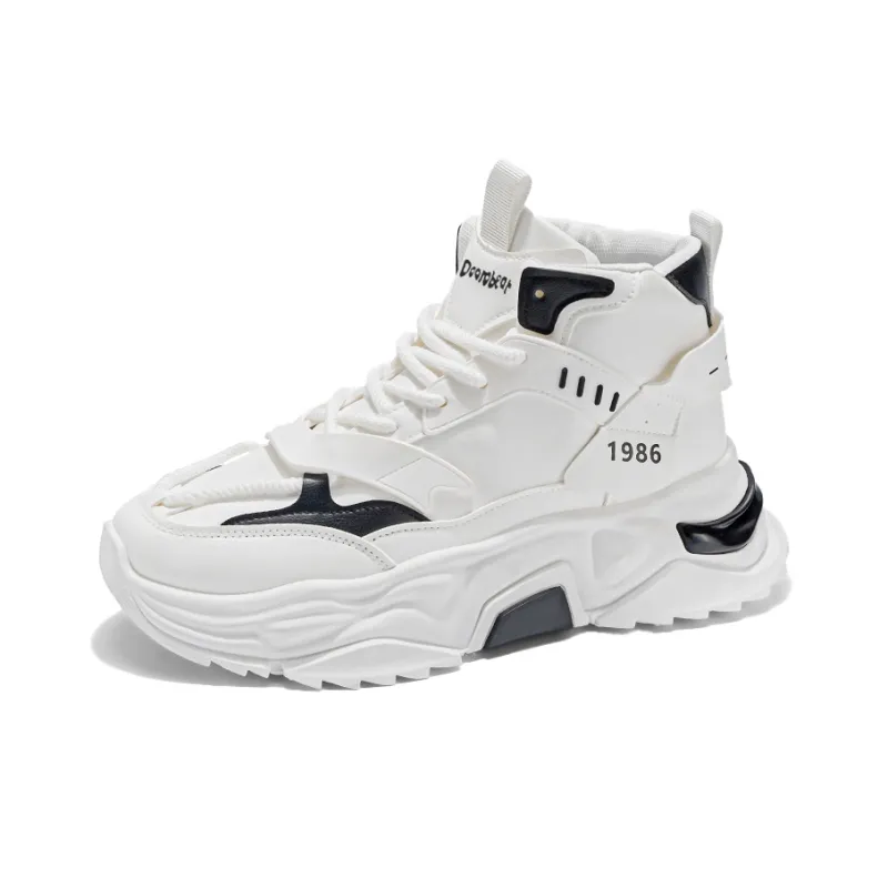 Budding Bear Slip Resistant, Abrasion Resistant, Lightweight, Height Increasing High Top Chunky Sneakers Men's-25