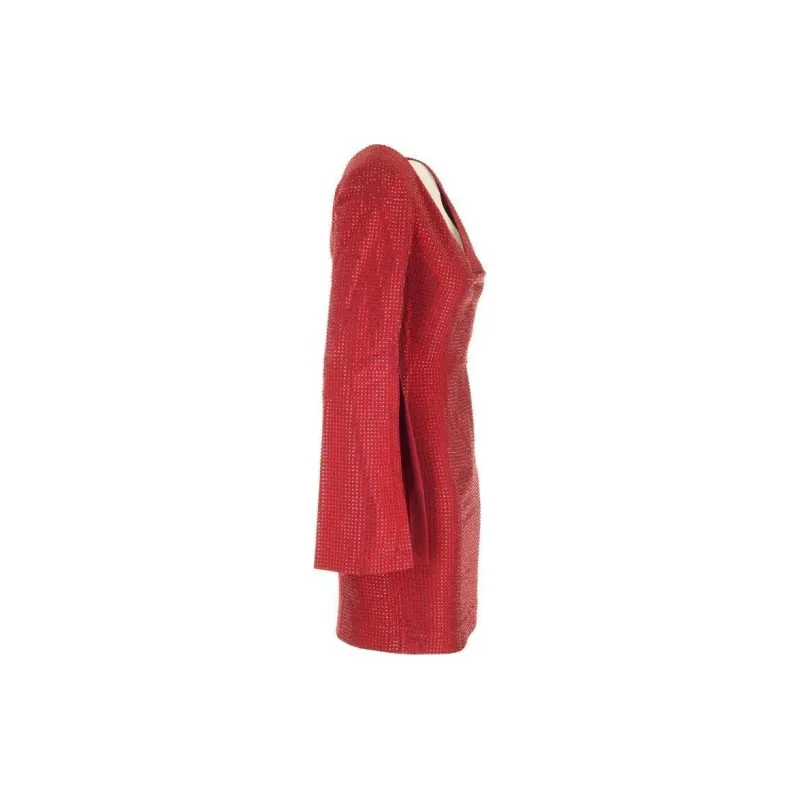 ROLAND MOURET Embellished V Neck Mini Dress-2