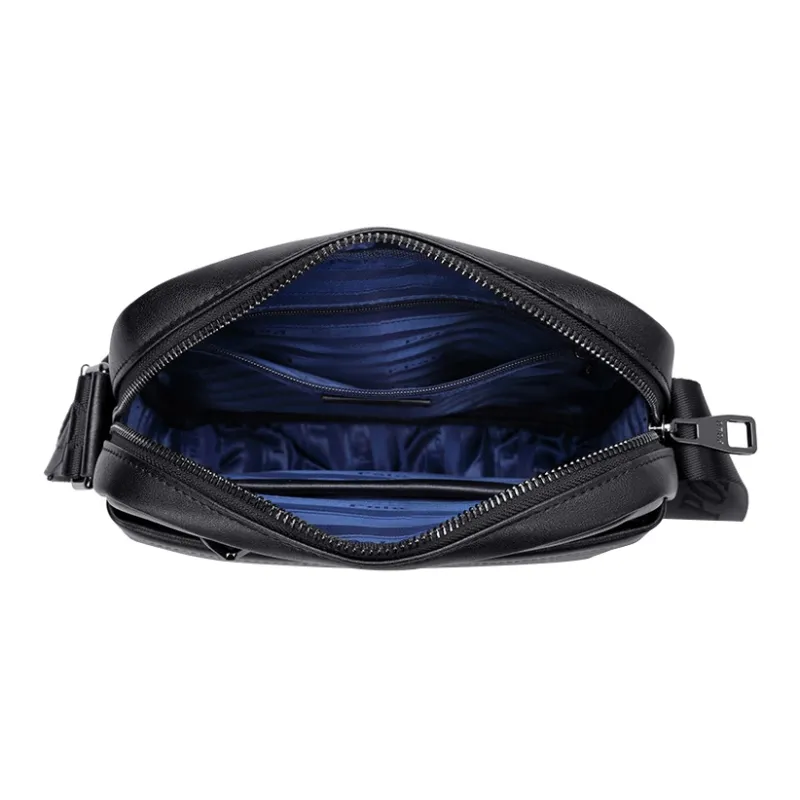 POLO Top Grain Cow Leather Shoulder Bag Regular Men's Black-3