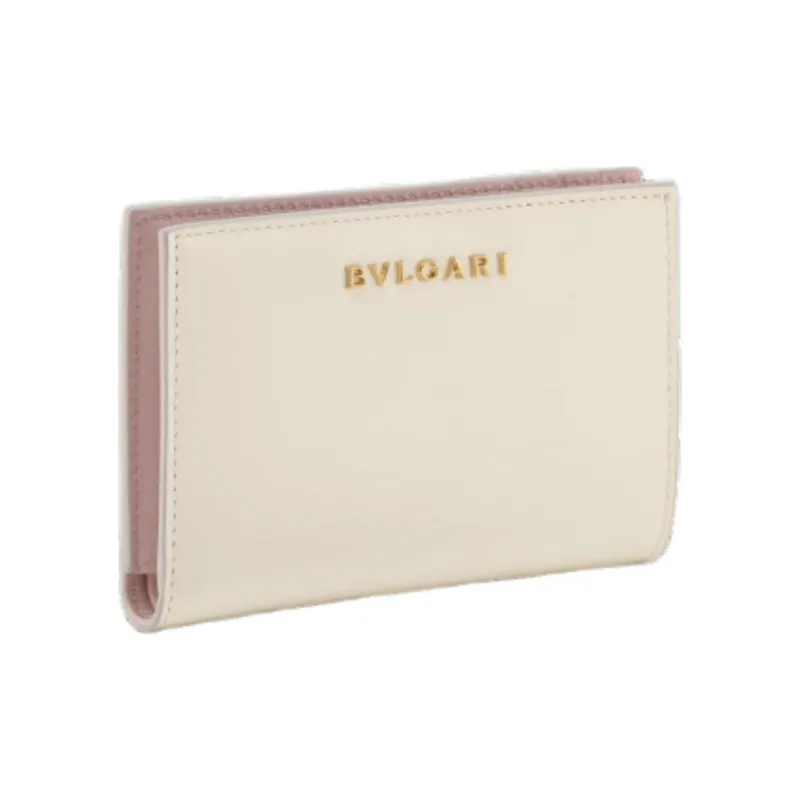 BVLGARI Serpenti Forever Series Calfskin Card Clip Card Holder Women's White-1