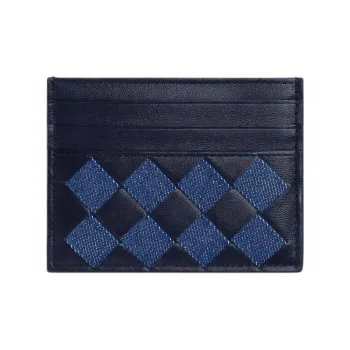 Bottega Veneta Cow Leather Card Holder Women's Dark Blue & Indigo