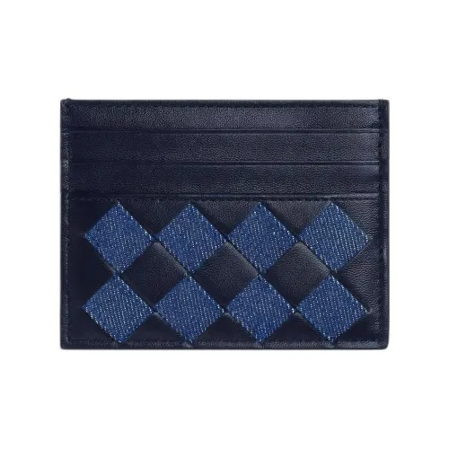 Bottega Veneta Cow Leather Card Holder Women's Dark Blue & Indigo