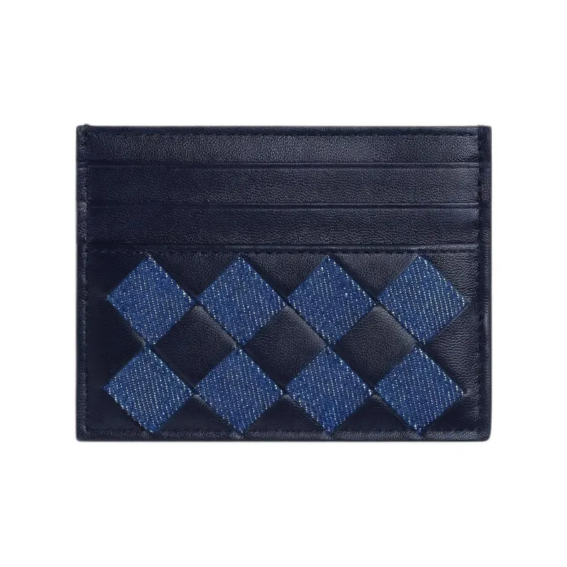 Bottega Veneta Cow Leather Card Holder Women's Dark Blue & Indigo-0
