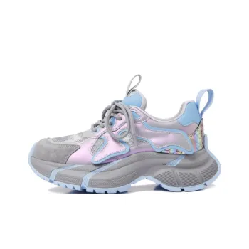 CAMEIDO Anti Slip And Wear Resistant Height Increasing Low Top Chunky Sneakers Women's Gray
