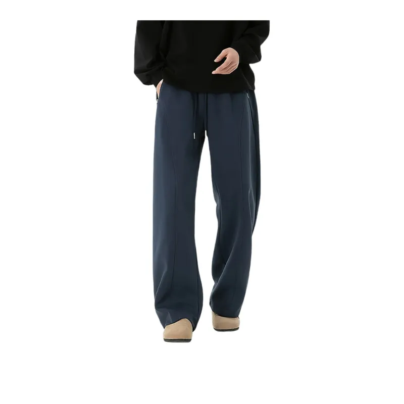 WKOOG Casual Pants Unisex Navy Blue-1