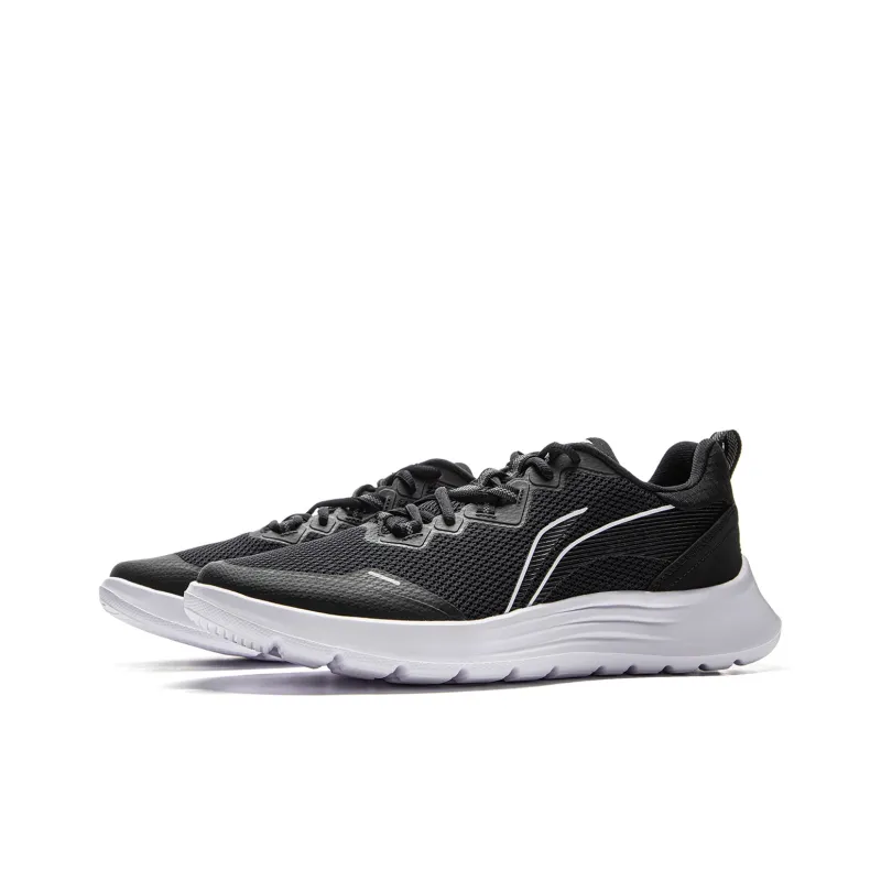 LiNing Feather Cushioned Anti-Slip And Wear-Resistant Lightweight Low-Top Running Shoes Men's Black White-2