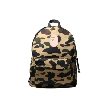 A BATHING APE Fabric Backpack Unisex Yellow/Green