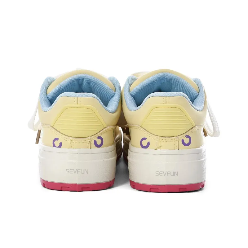 7 SEVFUN Wear resistant And Lightweight Low Top Skateboard Shoes Women's Yellow-29