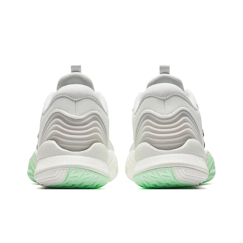 Anta Windhole 5th Generation Cushioning Anti Slip And Wear Resistant Support Low Top Basketball Shoes Men's White-3