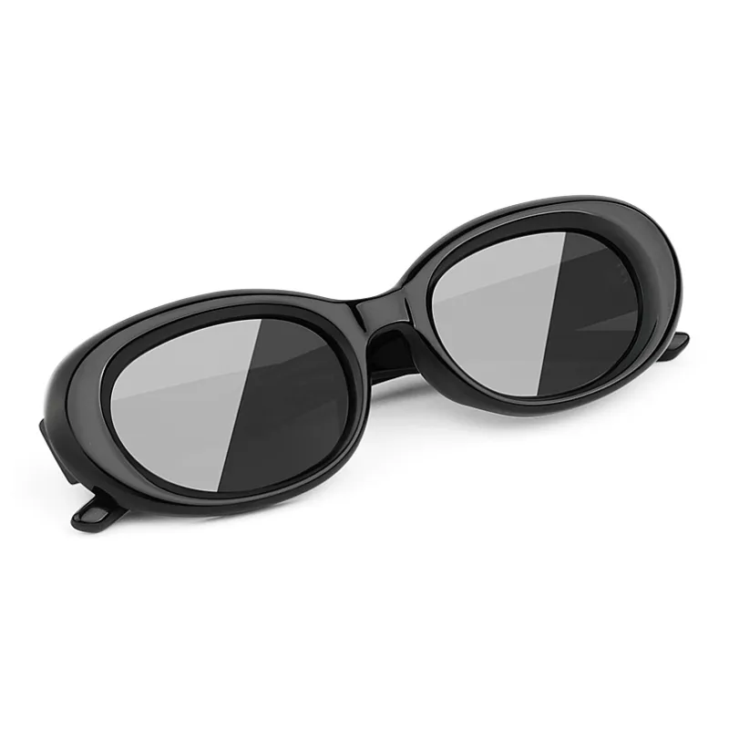 VEGOOS TR90 Oval Sunglasses Unisex Black Olive Green Tortoiseshell Transparent Champagne Gray-1