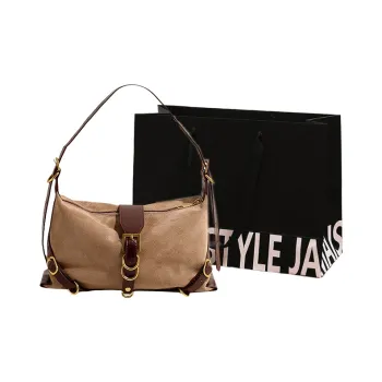 Cwatcun PU+Suede Crossbody Bag, Shoulder Bag Women's Brown/Black/Khaki/Coffee
