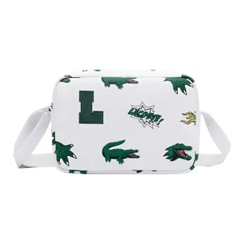 LACOSTE Holiday Series PVC Shoulder Bag Crossbody Bag Small Size Unisex White