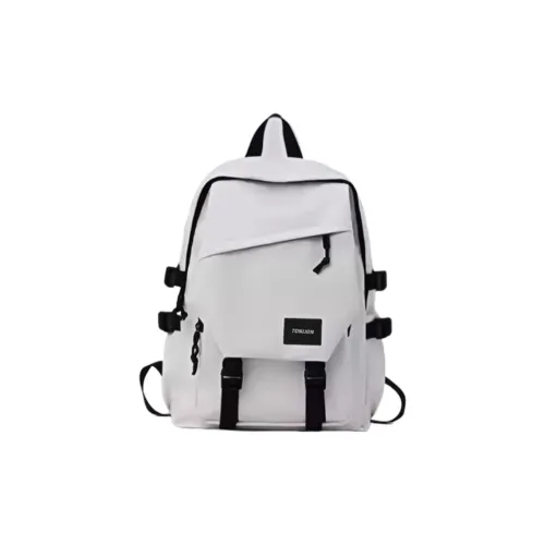 Tonlion Nylon Fabric Backpack Regular Unisex White/Black