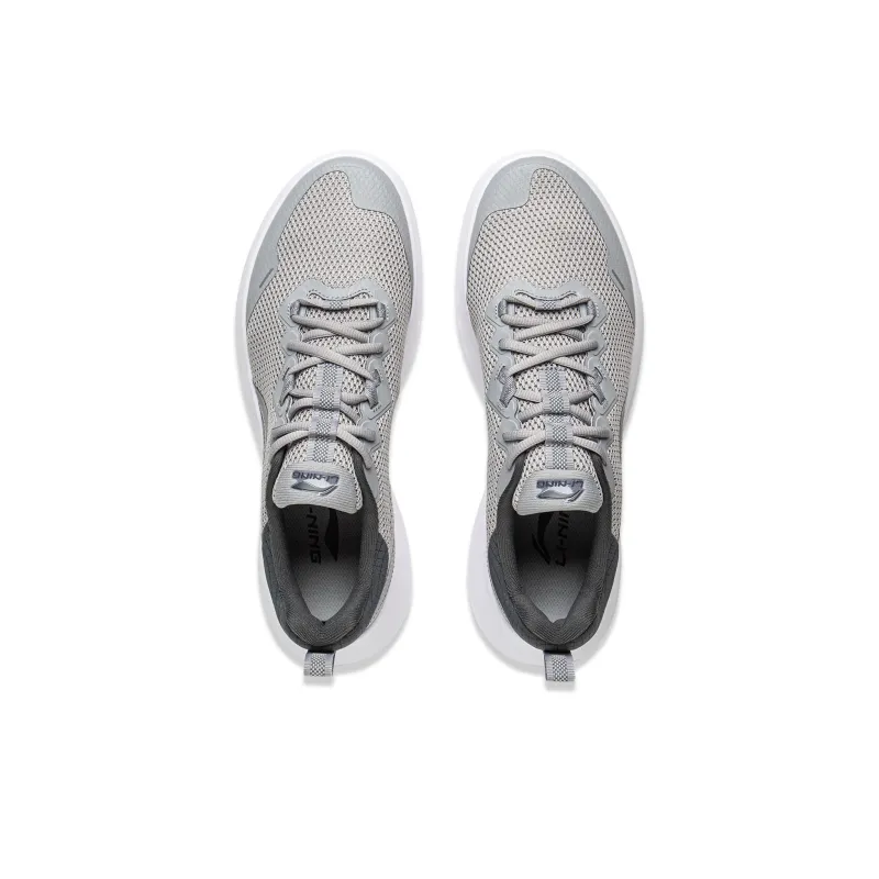 LiNing Feather Shock Absorbers Slip Resistant, Abrasion Resistant, Lightweight Low Top Casual Running Shoes Men's Gray-3