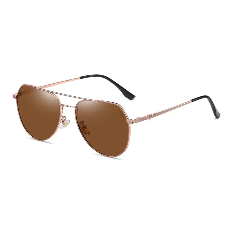 Thunder Pailong Alloy Aviator Sunglasses Unisex Black Gray Gold-10