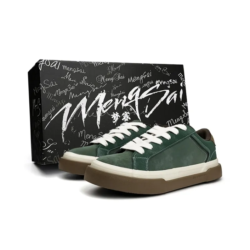 Mengsai Cushioning, Wear Resistant Low Top Skateboard Shoes Unisex Vintage Green-0