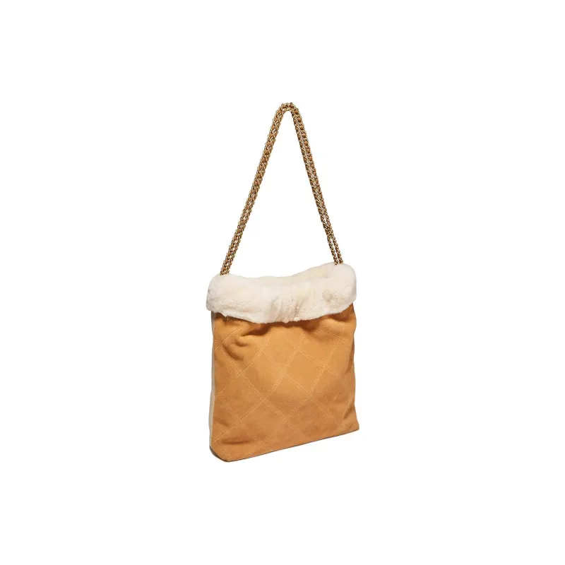 Marino Orlandi Cow Leather Shoulder Bag Regular Women's Coffee/Brown & Ecru-4