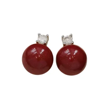Princess Cui Cinnabar Stud Earrings Women's