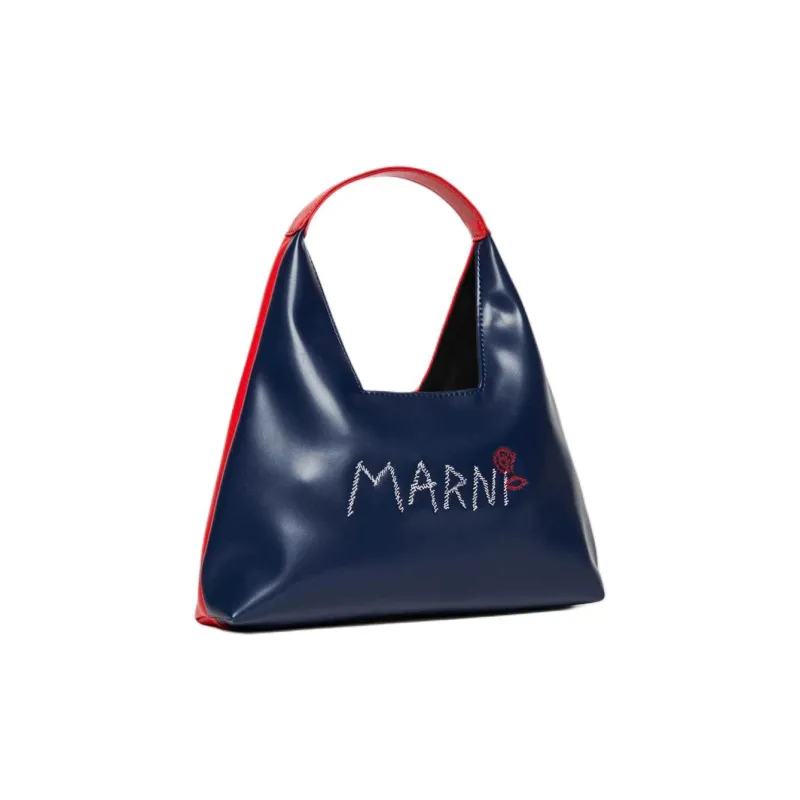 MARNI Logo Embroidered Open Top Shoulder Bag-1