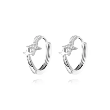 CHINA GOLD S999 Fine Silver Earrings Women's