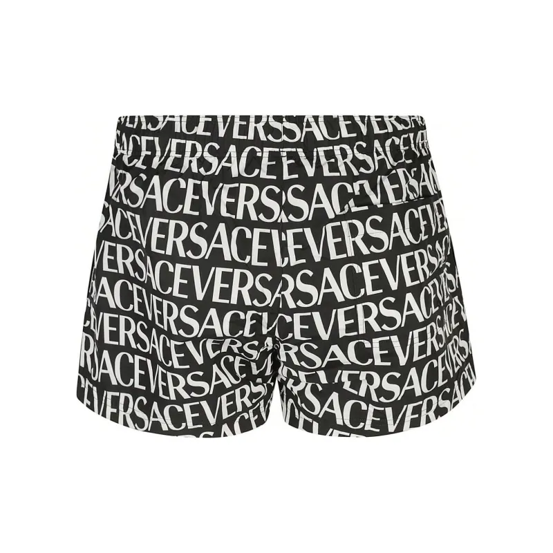 VERSACE Logo Printed Drawstring Swim Shorts-2